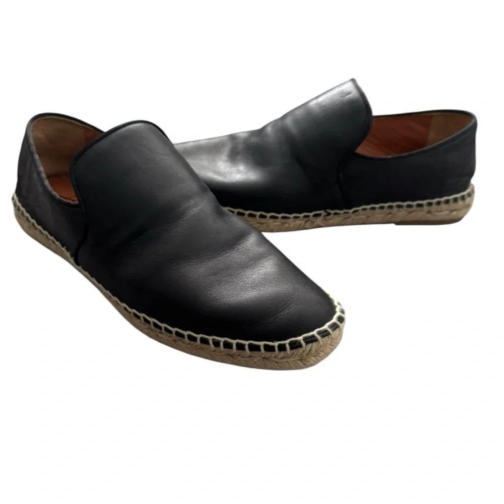 Aquatalia Black Espadrille Flats Loafers size 7 minimalist contemporary